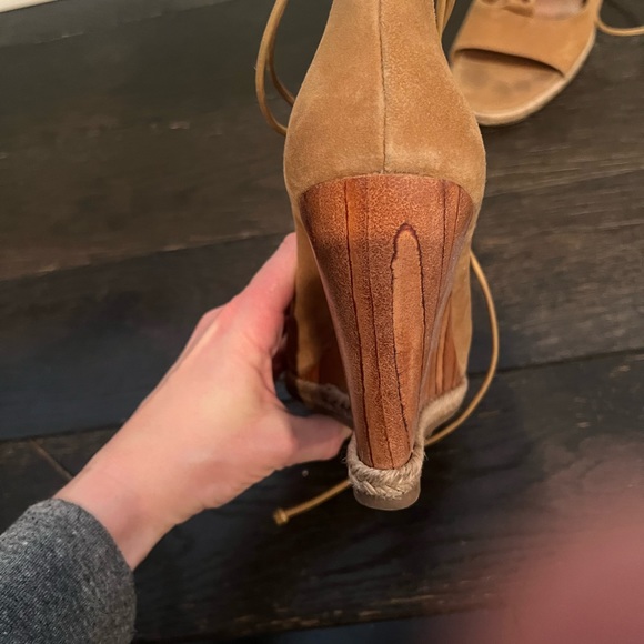 Tory Burch rays lace up 110m suede ankle wrap sandals 8 - Picture 5 of 9